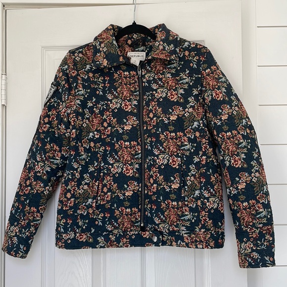 For The Republic Jackets & Blazers - FOR THE REPUBLIC ☠️ tapestry quilted lined bomber jacket